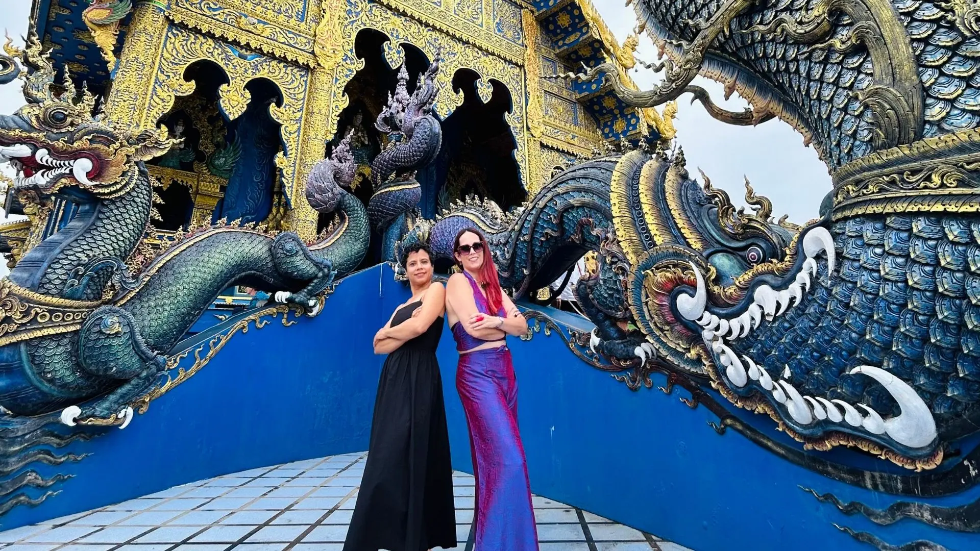 travelers in temple